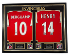 INVINCIBLES THIERRY HENRY AND DENNIS BERGKAMP SIGNED SHIRTS