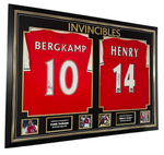 INVINCIBLES THIERRY HENRY AND DENNIS BERGKAMP SIGNED SHIRTS