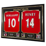 INVINCIBLES THIERRY HENRY AND DENNIS BERGKAMP SIGNED SHIRTS