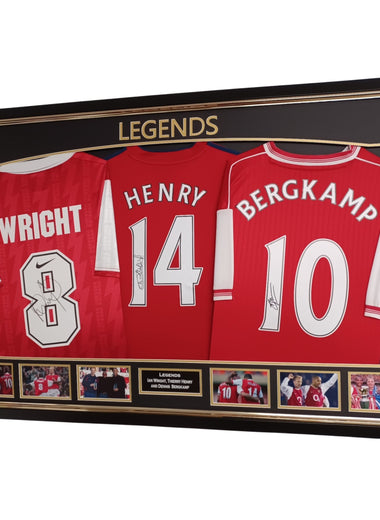 Ian Wright, Thierry Henry and Dennis Bergkamp Signed ShirtS