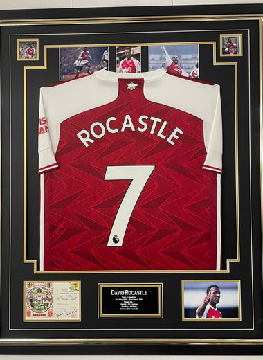 David Rocastle Signed Photo and Shirt Autographed Display