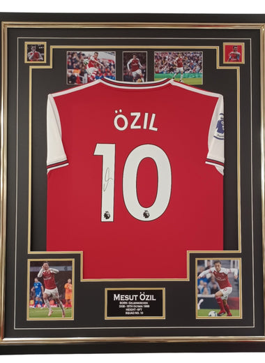 Mesut Ozil Signed Shirt Autograph Display