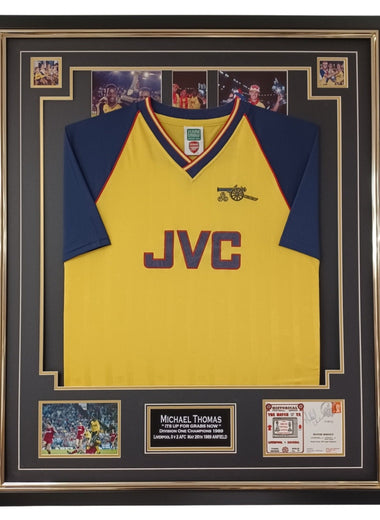 Michael Thomas Signed Anfield 1989 Display with Shirt-Signed Shirt-The Invincibles Store