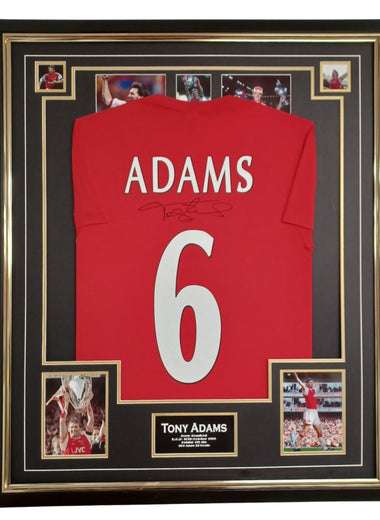 Framed and Autographed Tony Adams Signed Shirt