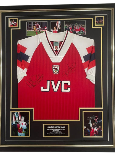 1994 European Cup Winners Cup Tony Adams and Alan Smith Signed Shirt Display vs Parma