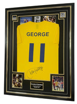 Framed Charlie George Signed T Shirt 1971 Double Winner