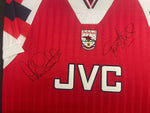 1994 European Cup Winners Cup Tony Adams and Alan Smith Signed Shirt Display vs Parma