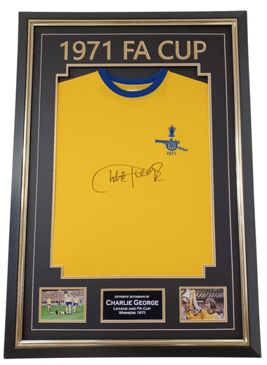 Framed Charlie George Signed Shirt 1971 Double Winner-Signed Shirt-The Invincibles Store