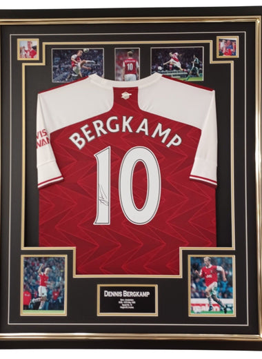 Framed Dennis Bergkamp Signed Jersey Shirt-Signed Shirt-The Invincibles Store