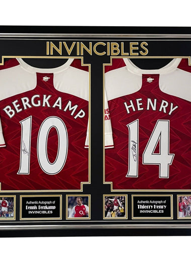 Thierry Henry and Dennis Bergkamp Signed Shirt-Signed Shirt-The Invincibles Store